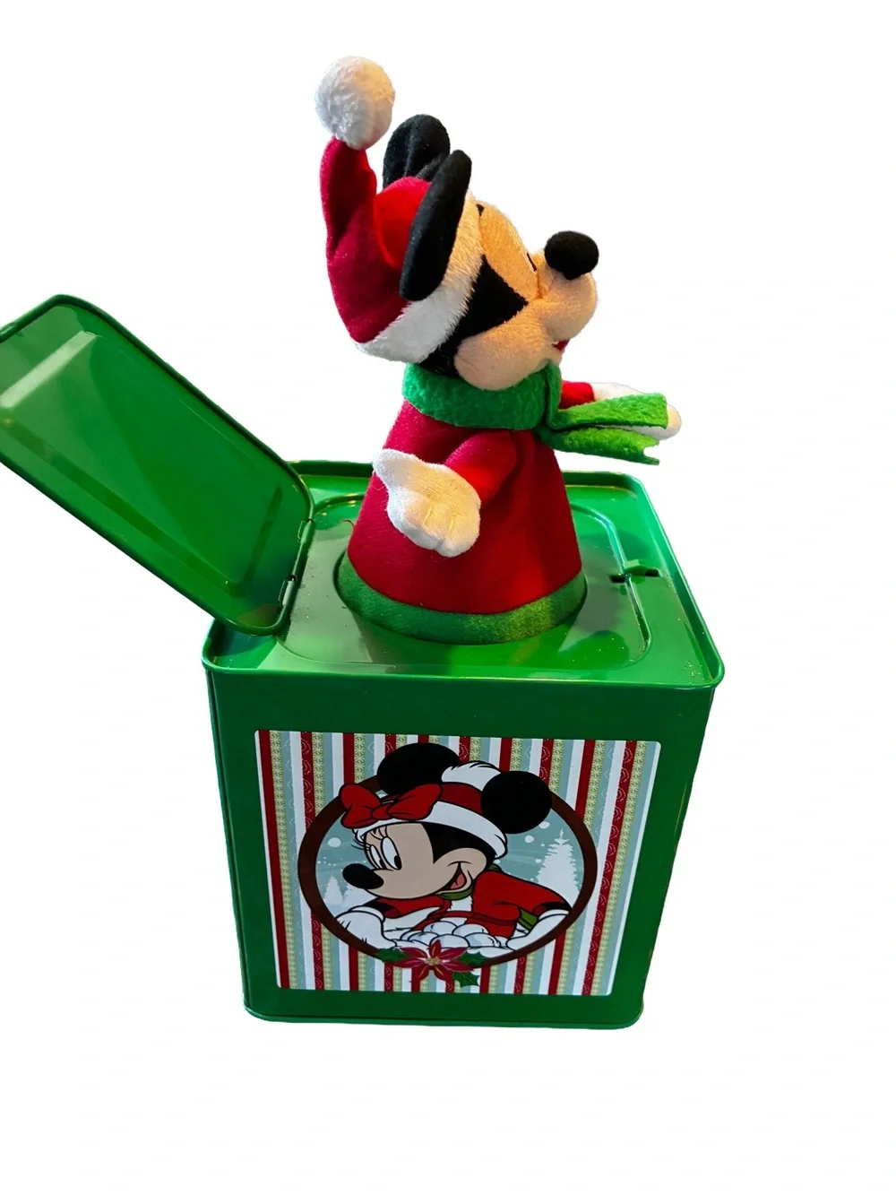 Disney Mickey Mouse Christmas Musical Jack in the Box Gemmy Decor